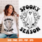 cute ghost with flowers with retro spooky season svg file