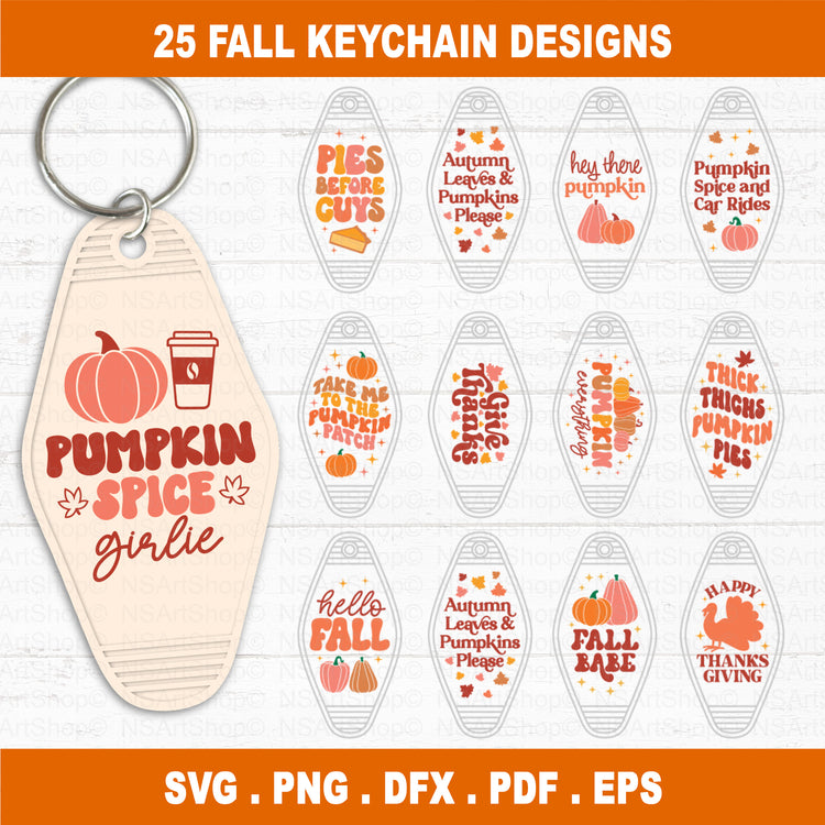 Fall Motel Keychain SVG Bundle