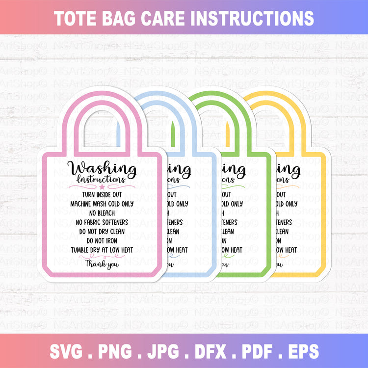 Tote Bag Care Instructions Printable