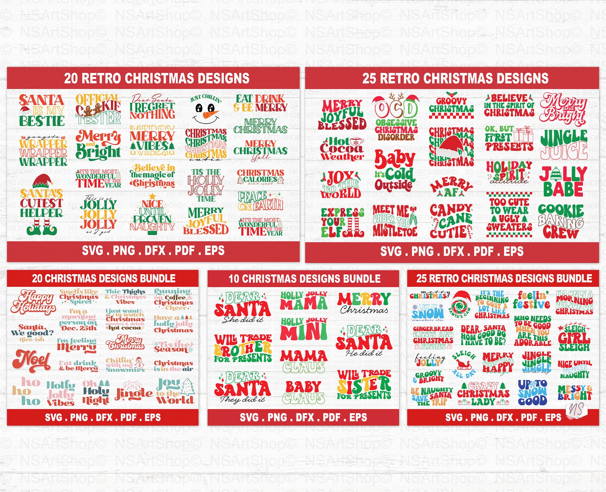 Christmas Mega SVG Bundle Retro