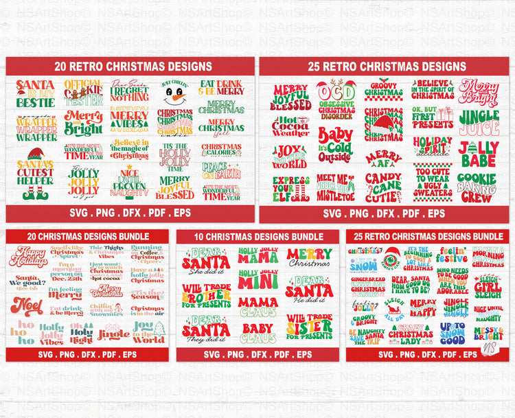 Christmas Mega SVG Bundle Retro