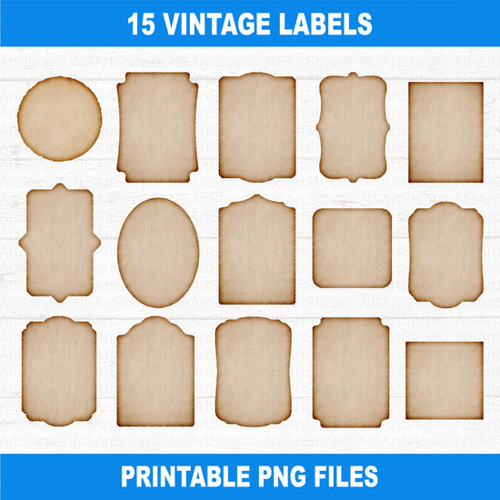 Old paper labels printable