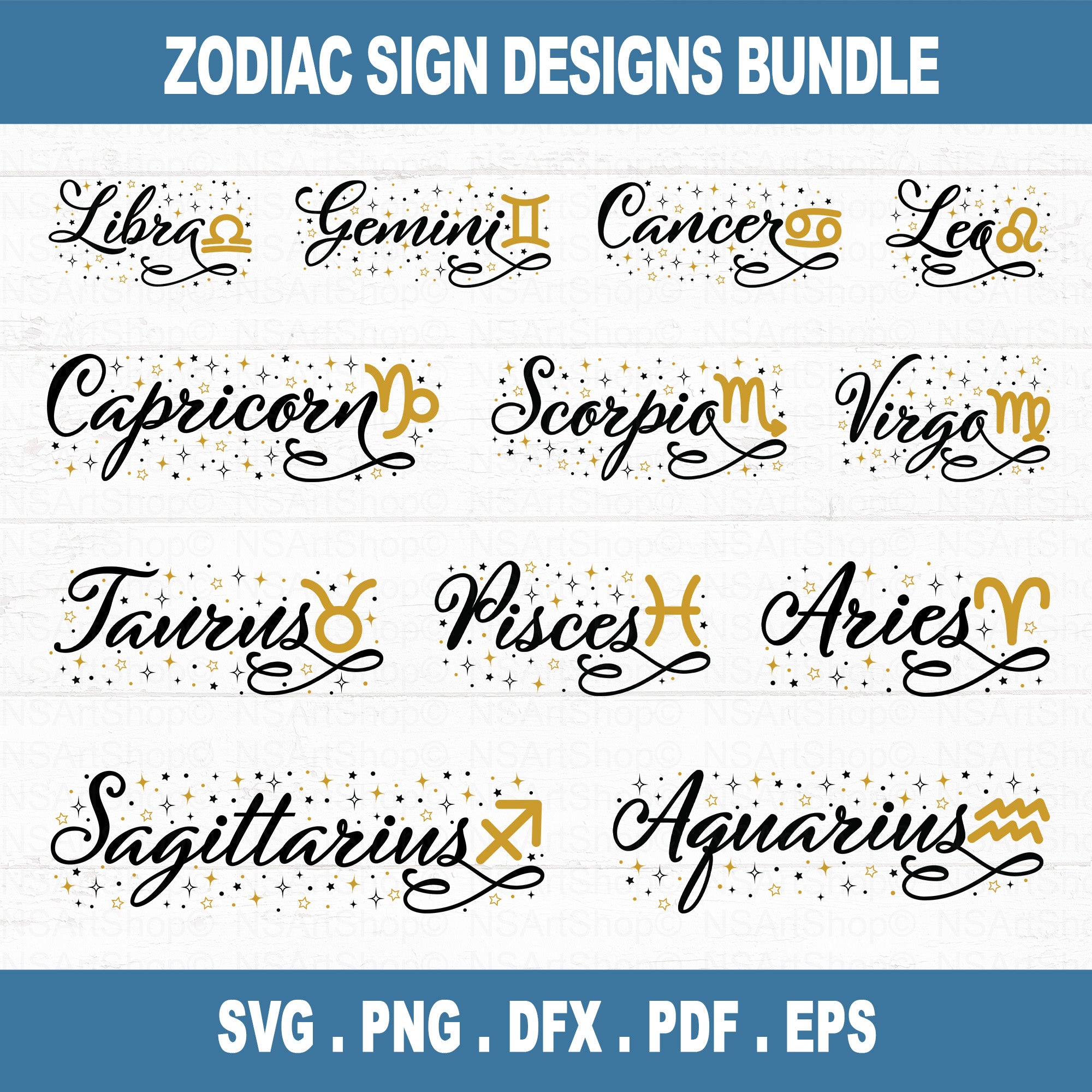 Zodiac Sign SVG Bundle