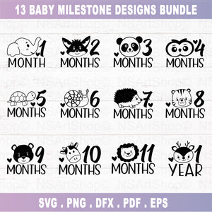 Baby Milestone SVG Bundle