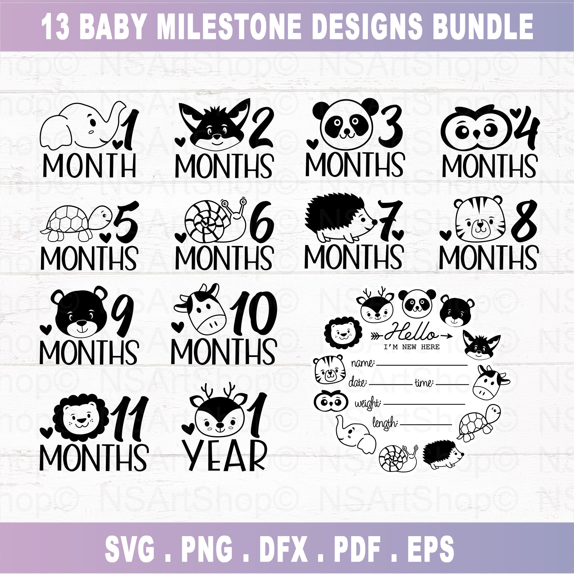 Baby Milestone SVG Bundle