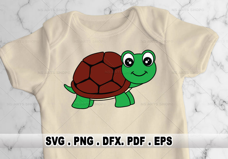 Baby Turtle SVG Outline