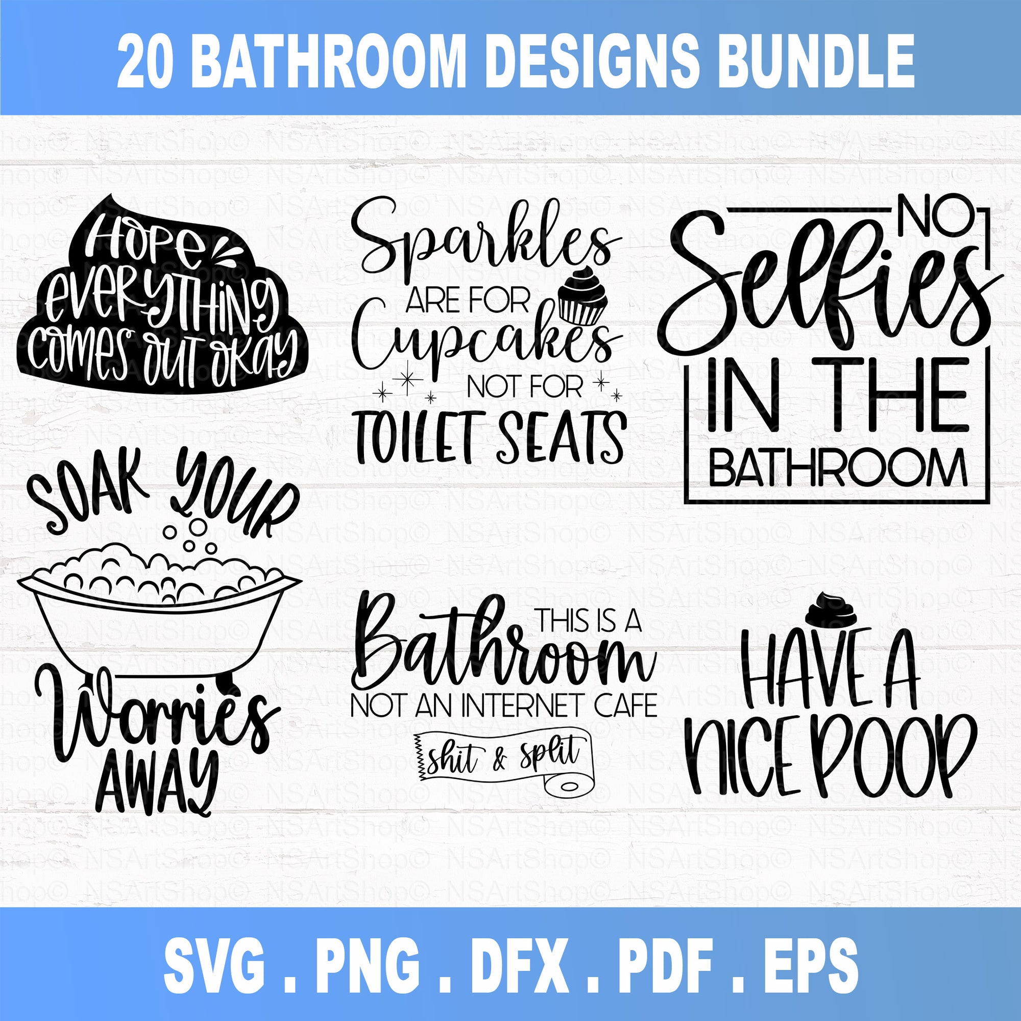 Bathroom Quotes SVG Bundle