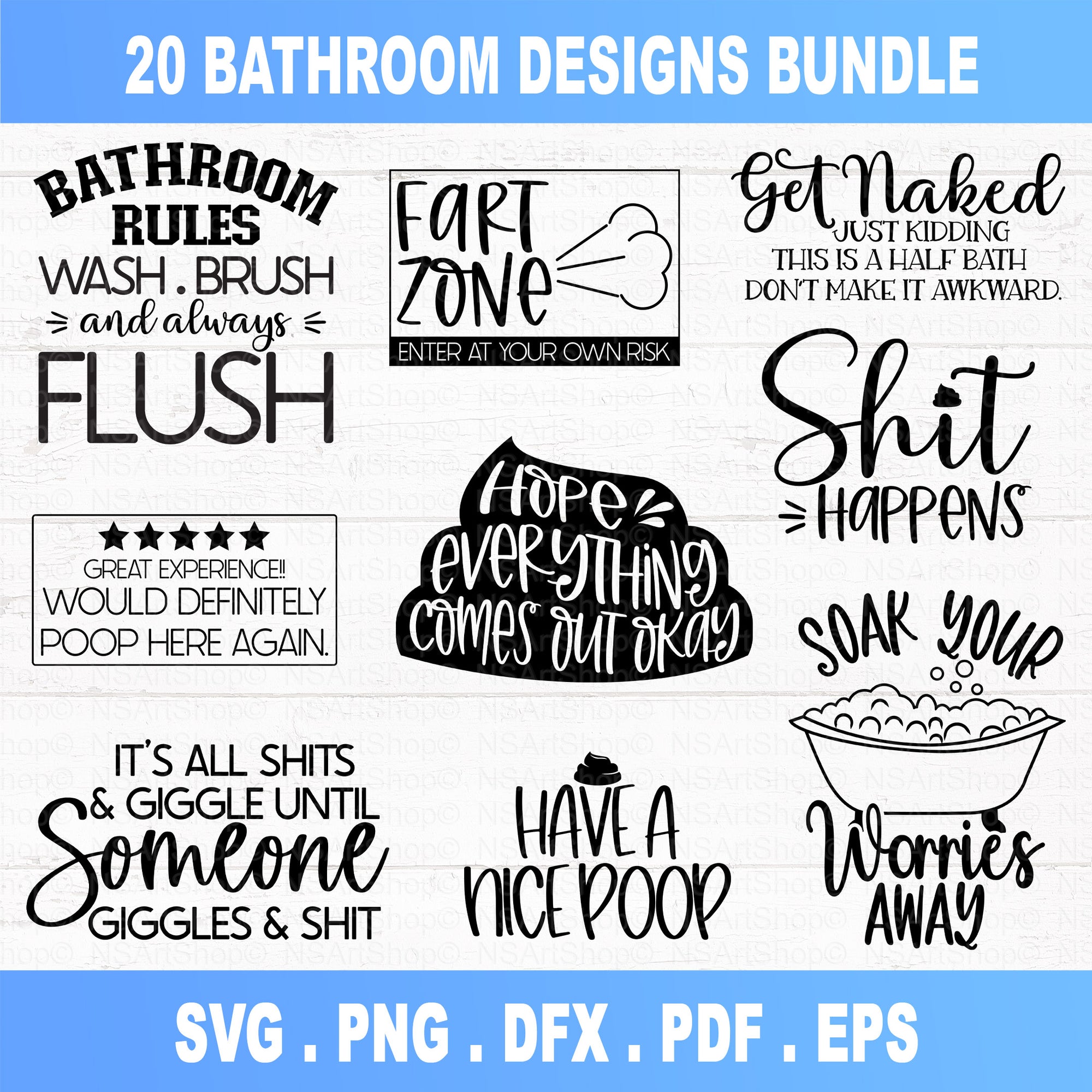 Bathroom Quotes SVG Bundle