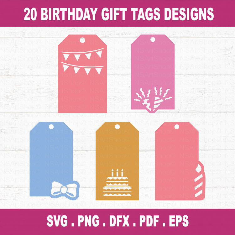 Birthday Gift Tag SVG Bundle