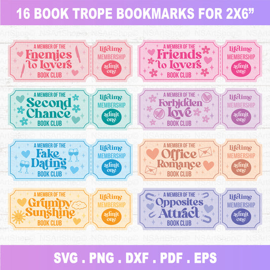 Book Trope Bookmark SVG Bundle