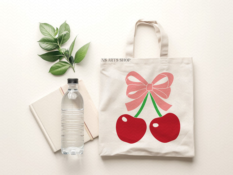 Cherries With Bow SVG