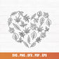 Autumn Leaves SVG Heart Shape