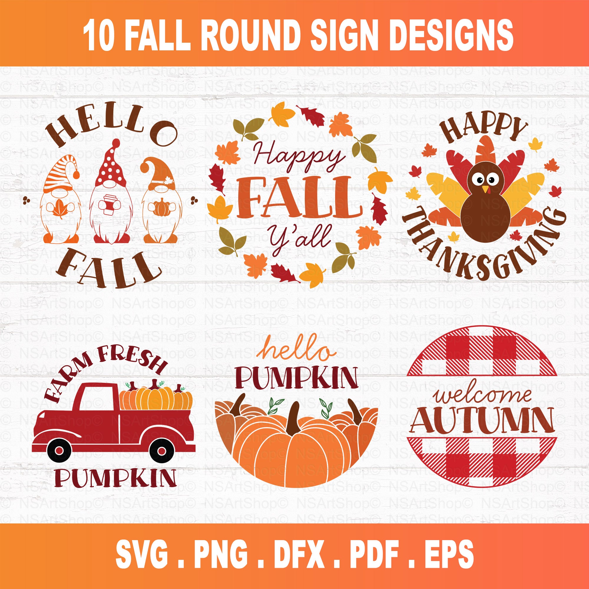 Thanksgiving Round Sign SVG Bundle