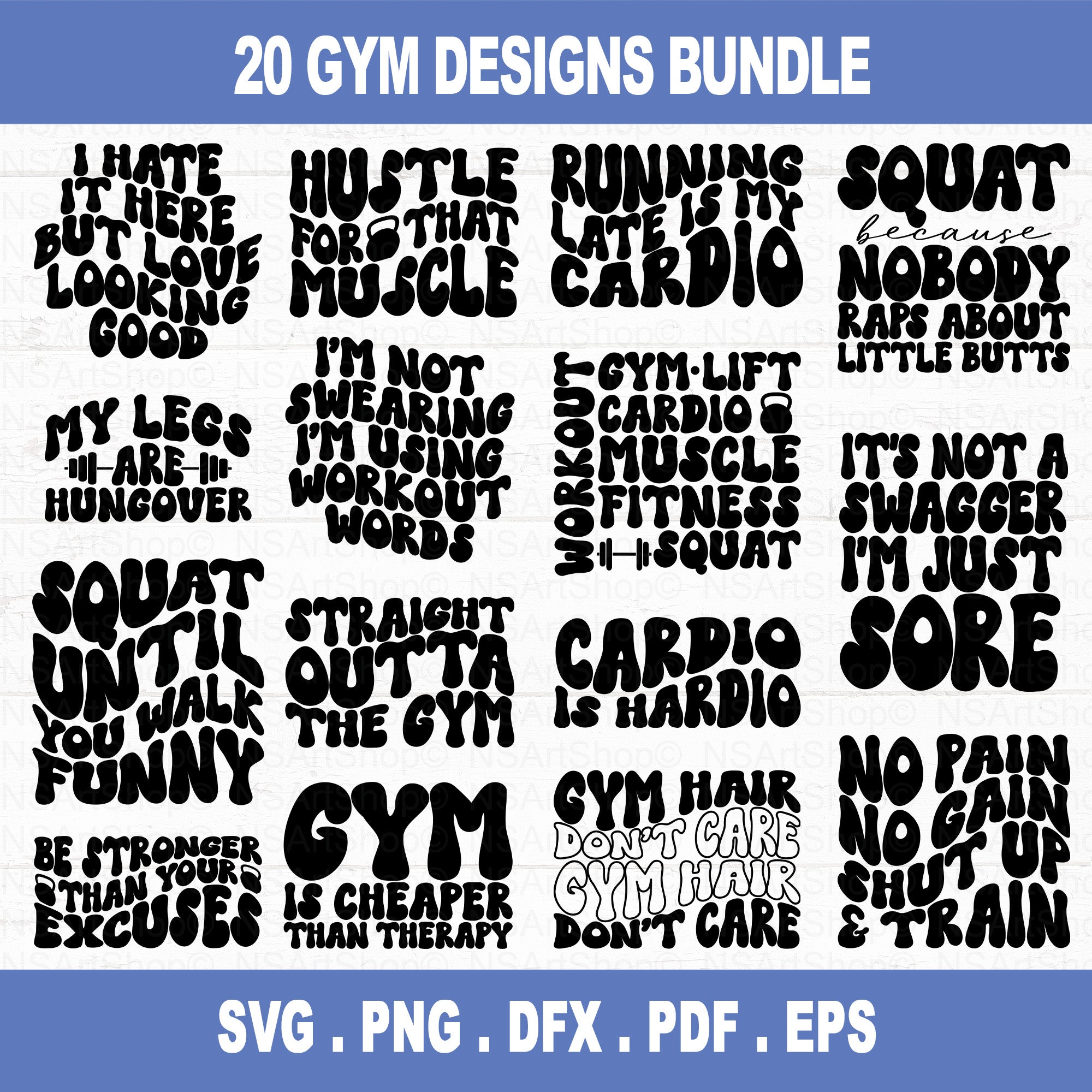 Workout Quotes SVG Bundle