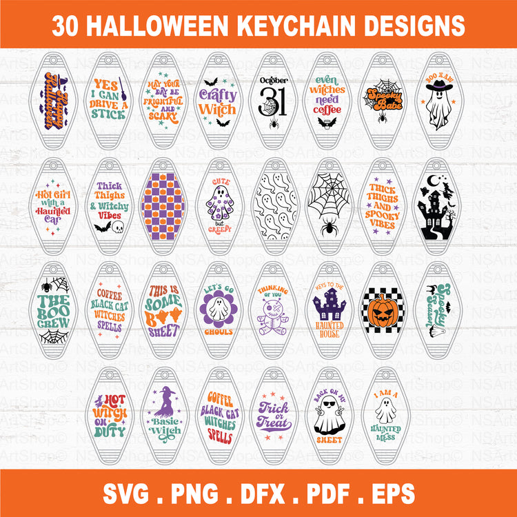 Halloween Motel Keychain SVG Bundle