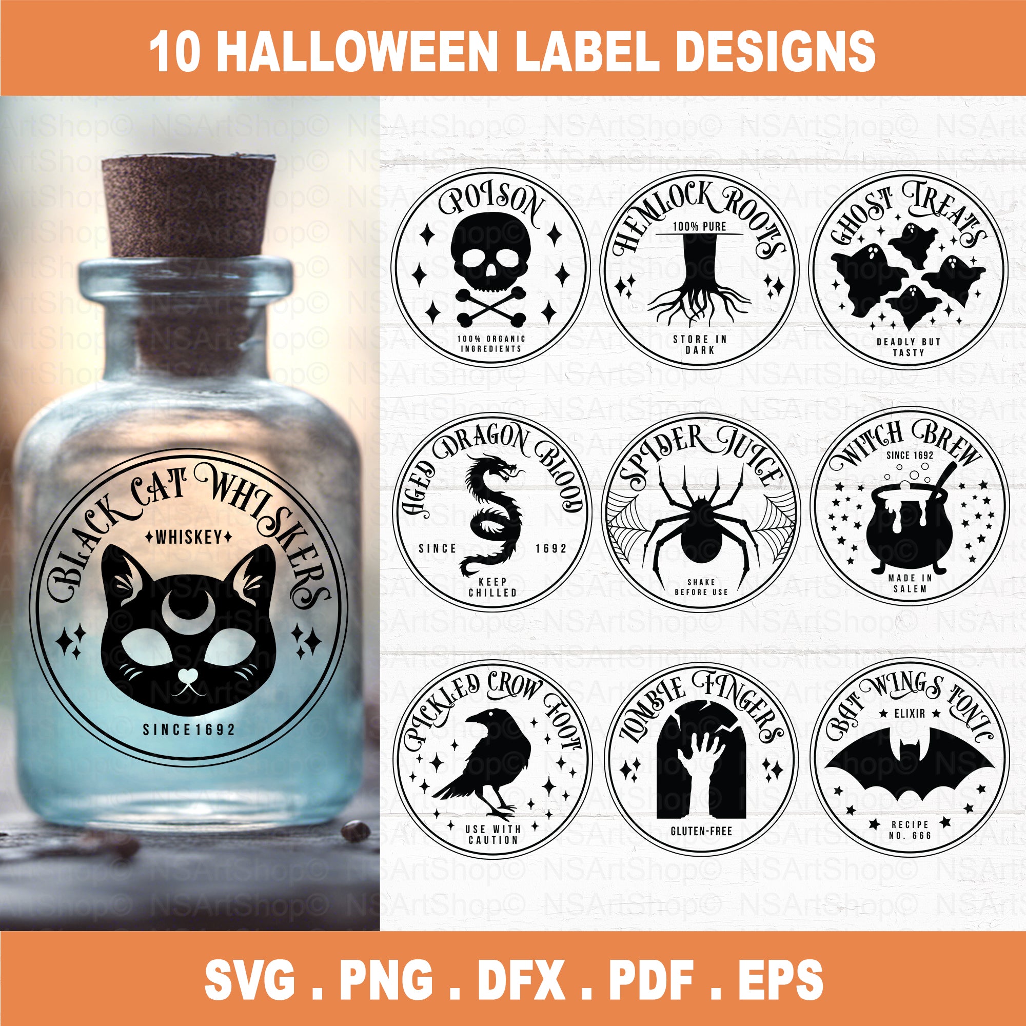 Halloween Potion Labels SVG Bundle