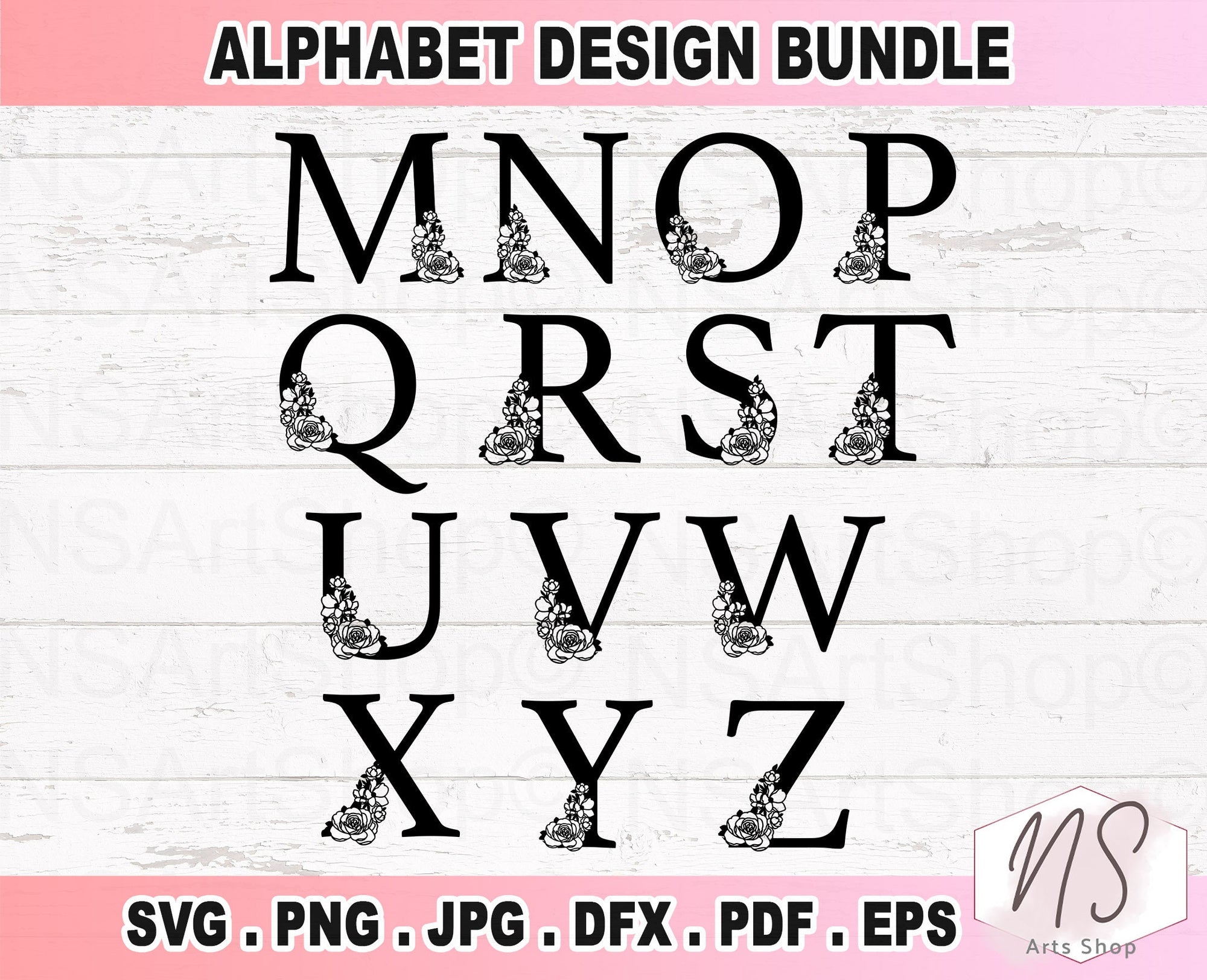 Floral Alphabet SVG Bundle