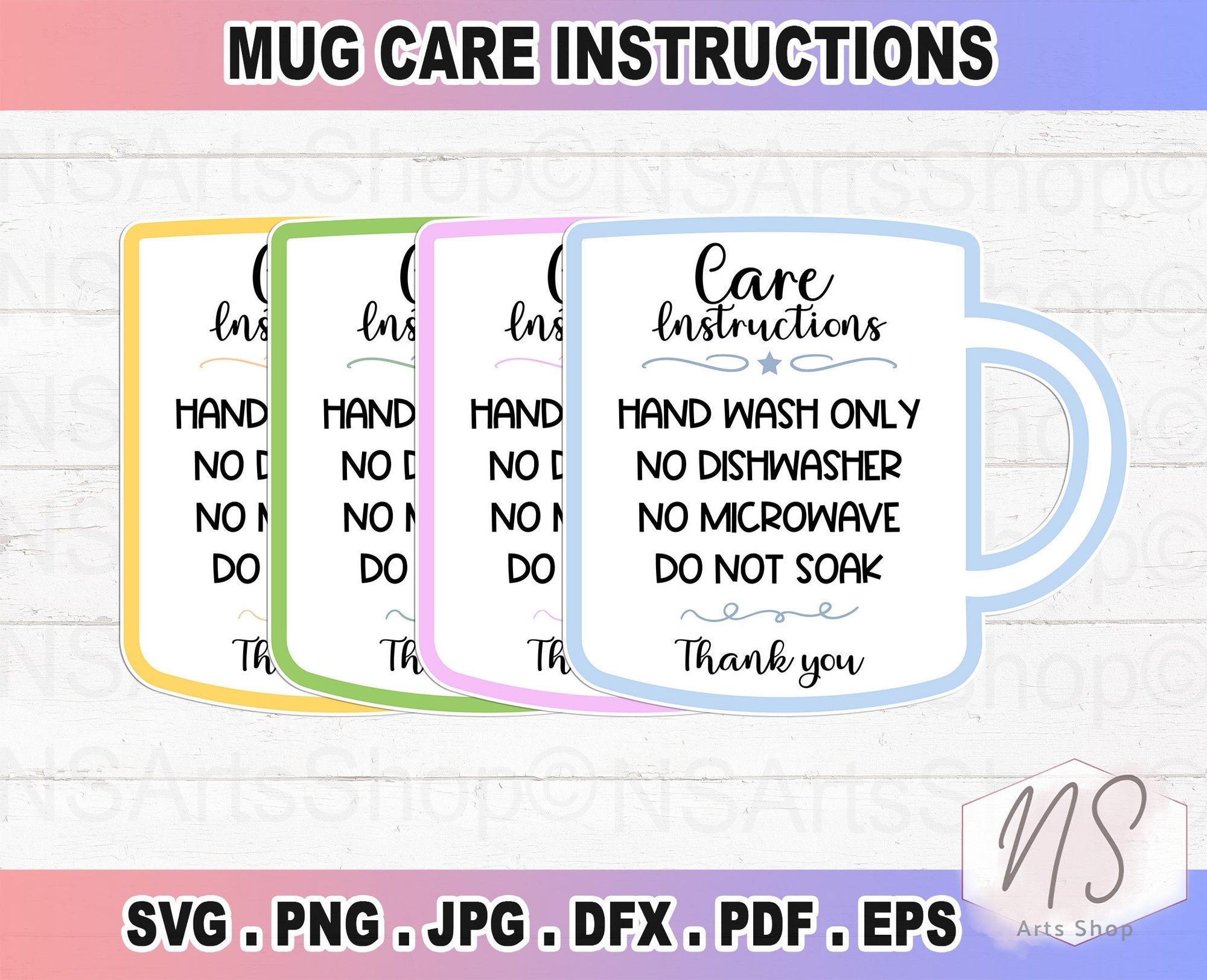 Cup Care Card Instructions Printable SVG