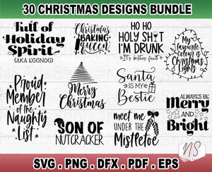 Christmas svg bundle fill of fun quotes