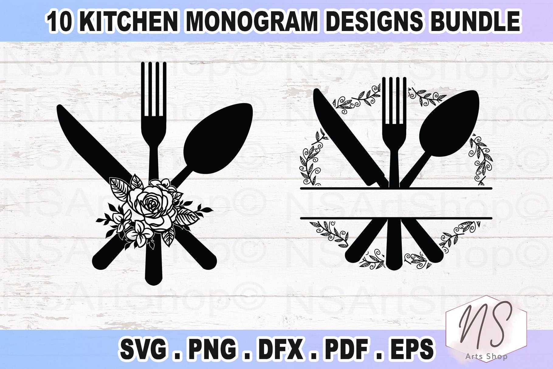 Kitchen Split Monogram SVG Bundle