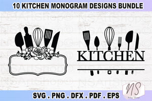 Kitchen Split Monogram SVG Bundle