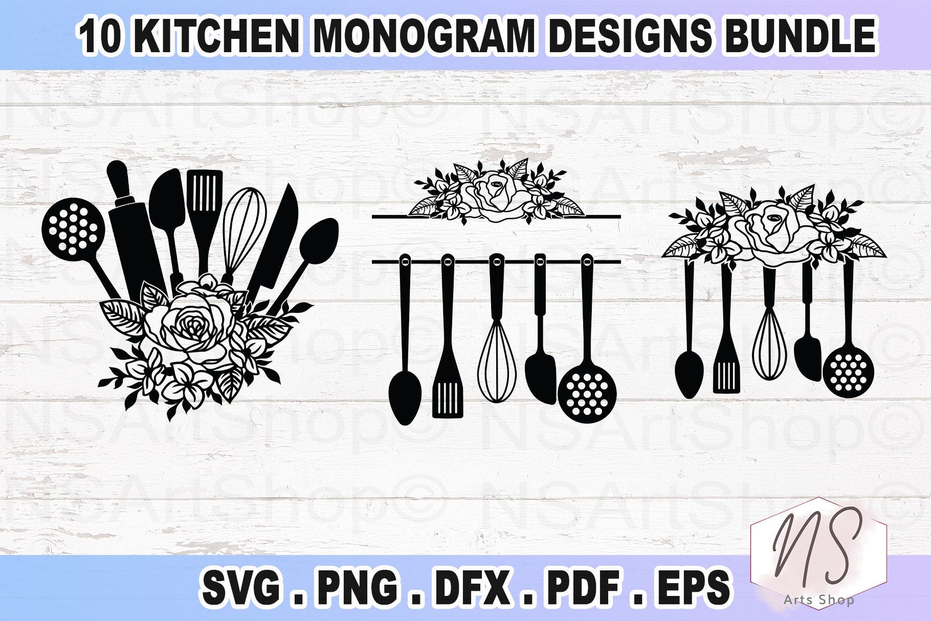 Kitchen Split Monogram SVG Bundle