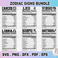 Nutritional Zodiac Signs SVG Bundle