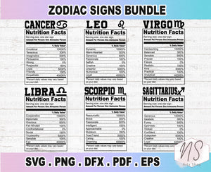 Nutritional Zodiac Signs SVG Bundle