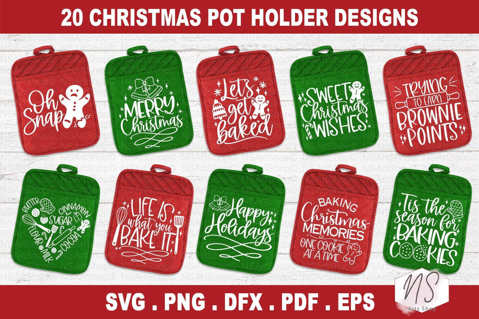 Christmas pot holder svg files