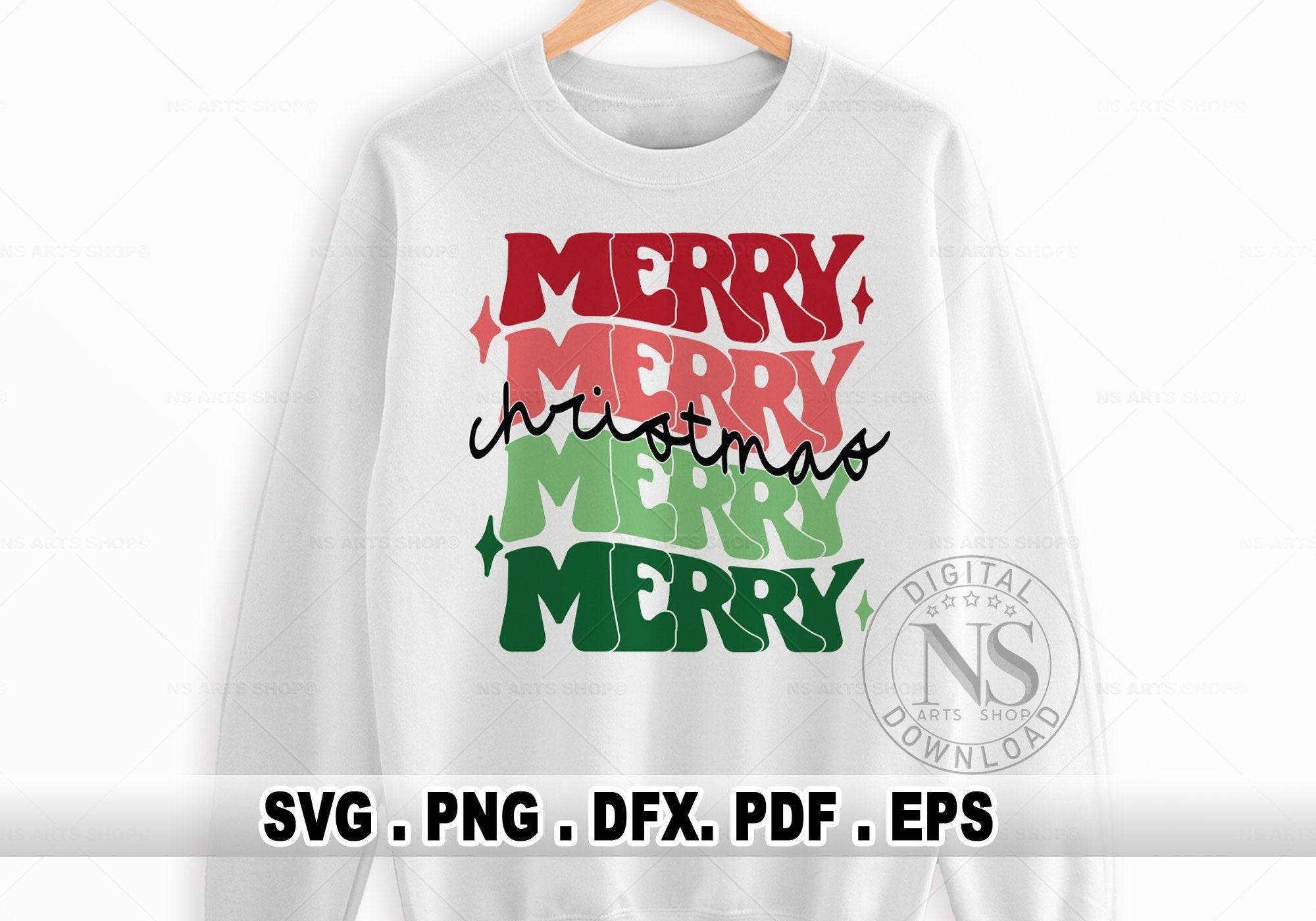 Merry Christmas SVG Retro