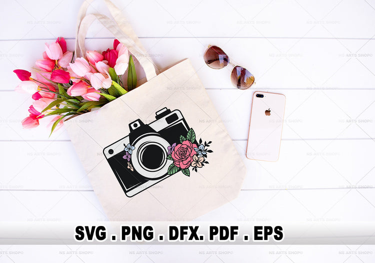 Floral Camera SVG