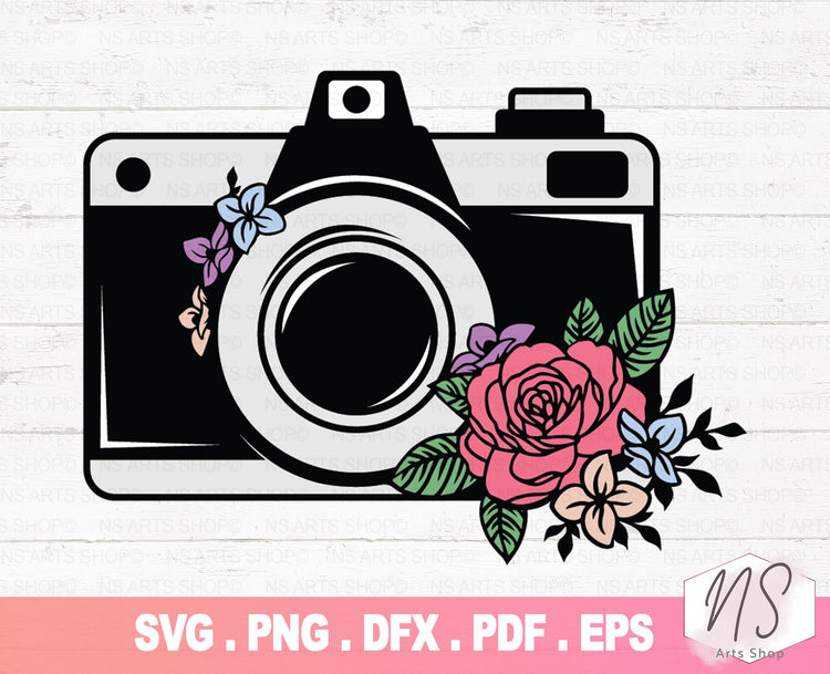 Floral Camera SVG