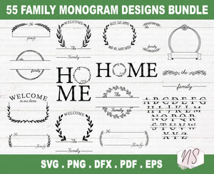 Family Name monogram SVG Bundle