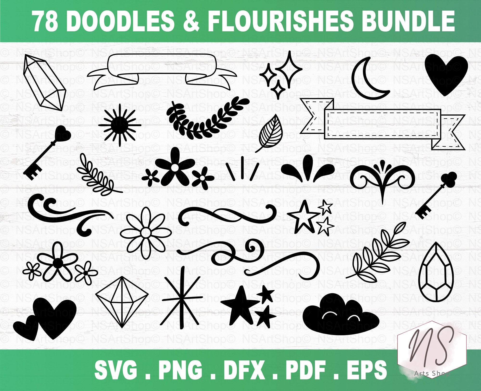 Doodle Elements SVG Bundle