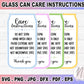 Glass Can Care Card Instructions Pritable