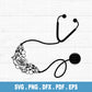 Floral Stethoscope SVG