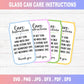 Glass Can Care Card Instructions Pritable