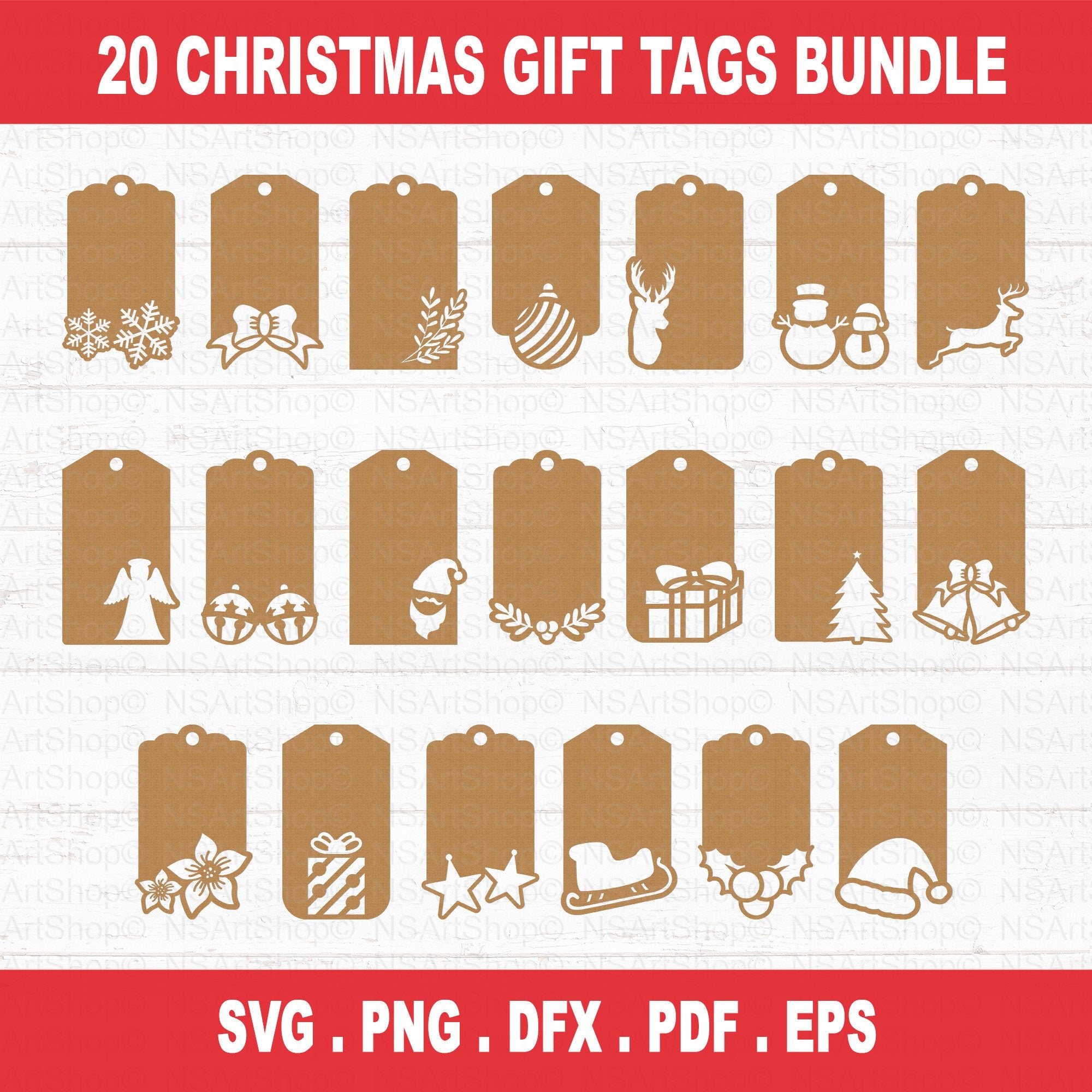 Christmas Gift Tags SVG Bundle