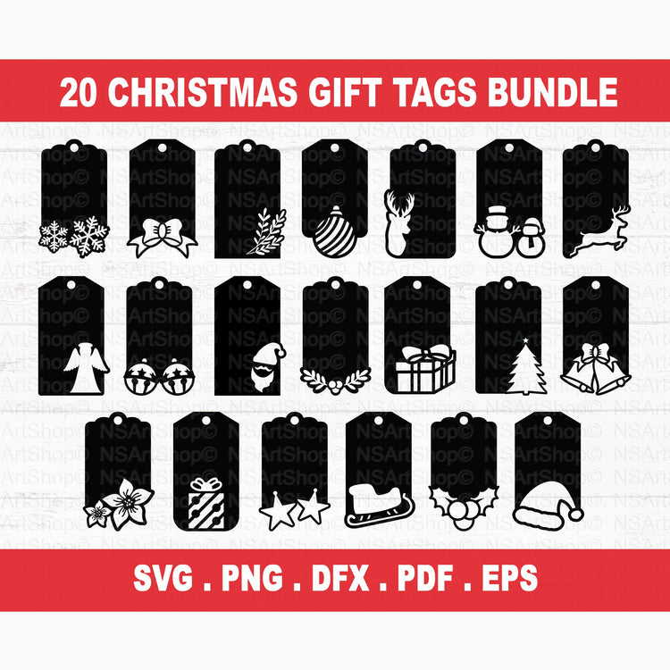 Christmas Gift Tags SVG Bundle