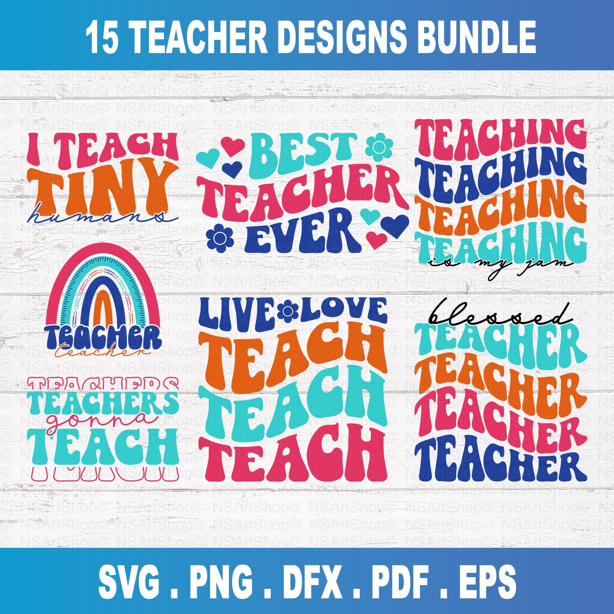 Teacher SVG Bundle Retro