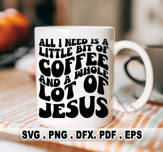 I need coffee and Jesus. That's why I love this SVG cut file. It's perfect for people like me who love both