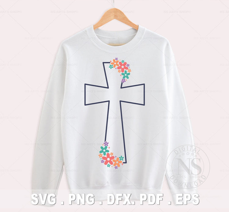 Floral Cross SVG