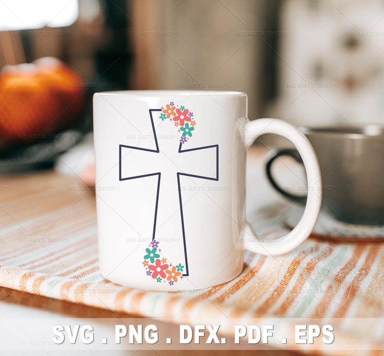 Floral Cross SVG