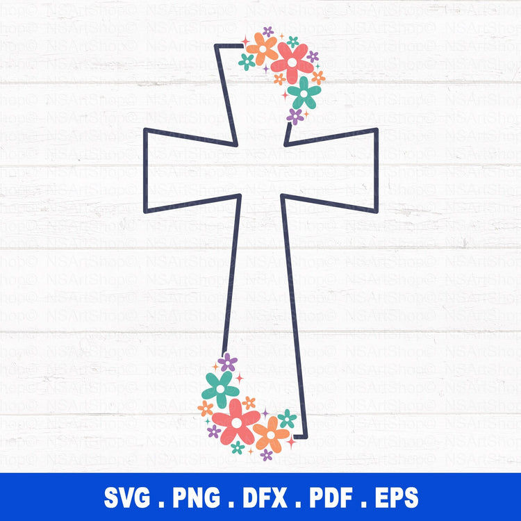 Floral Cross SVG