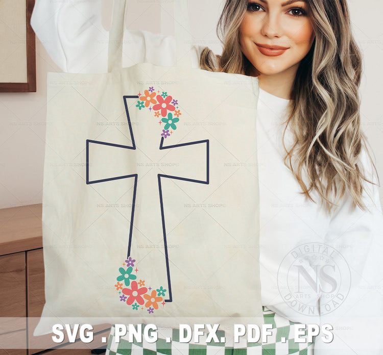 Floral Cross SVG