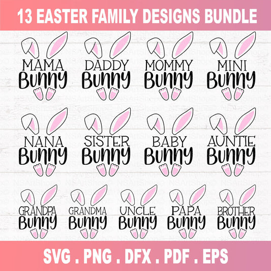 Easter Bunny Family SVG Bundle