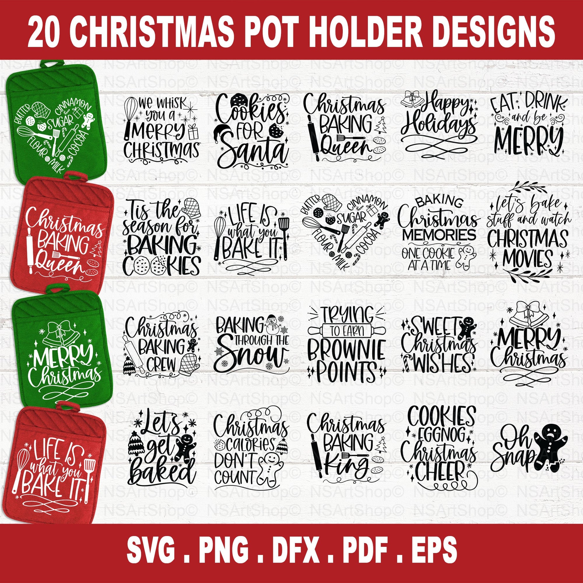 Christmas pot holder svg files