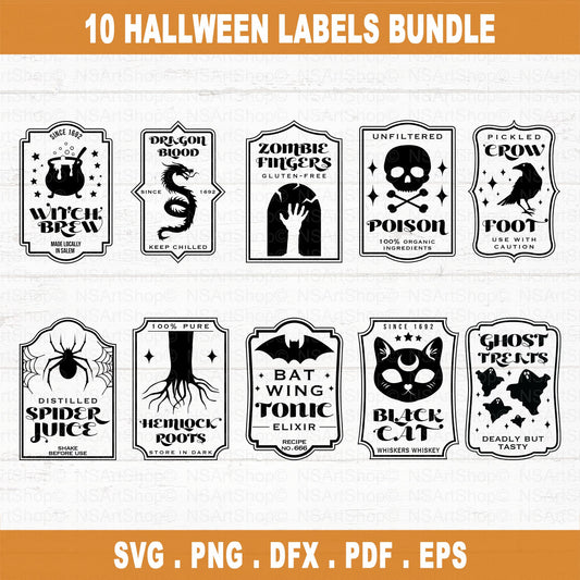 Halloween Potion Labels SVG Bundle