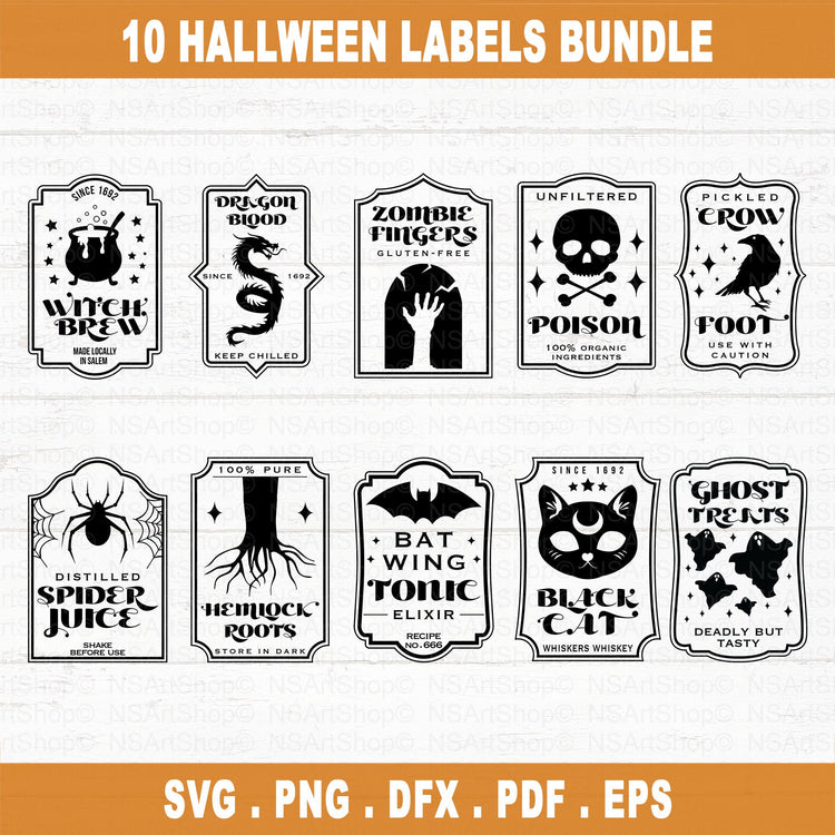 Halloween Potion Labels SVG Bundle