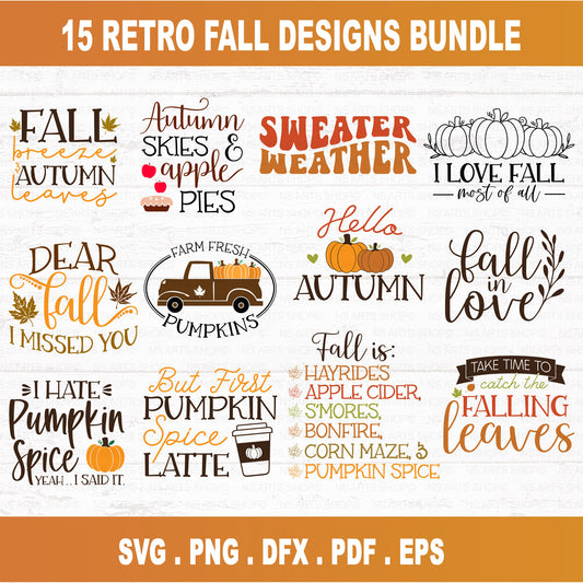 Fall SVG Bundle Retro